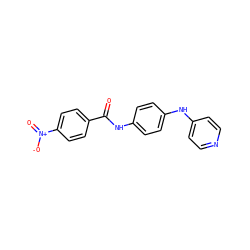 O=C(Nc1ccc(Nc2ccncc2)cc1)c1ccc([N+](=O)[O-])cc1 ZINC000021428582