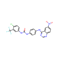 O=C(Nc1ccc(Nc2ncnc3ccc([N+](=O)[O-])cc23)cc1)Nc1ccc(Cl)c(C(F)(F)F)c1 ZINC000096923126