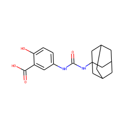 O=C(Nc1ccc(O)c(C(=O)O)c1)NC12CC3CC(CC(C3)C1)C2 ZINC000040916037