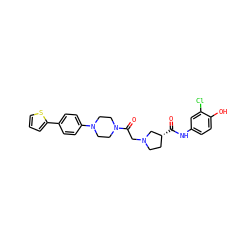 O=C(Nc1ccc(O)c(Cl)c1)[C@@H]1CCN(CC(=O)N2CCN(c3ccc(-c4cccs4)cc3)CC2)C1 ZINC000148737264