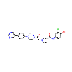 O=C(Nc1ccc(O)c(Cl)c1)[C@@H]1CCN(CC(=O)N2CCN(c3ccc(-c4cncnc4)cc3)CC2)C1 ZINC000138577612