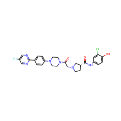 O=C(Nc1ccc(O)c(Cl)c1)[C@@H]1CCN(CC(=O)N2CCN(c3ccc(-c4ncc(F)cn4)cc3)CC2)C1 ZINC000138540798