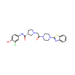 O=C(Nc1ccc(O)c(Cl)c1)[C@@H]1CCN(CC(=O)N2CCN(c3nc4ccccc4s3)CC2)C1 ZINC000148733713