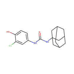 O=C(Nc1ccc(O)c(Cl)c1)NC12CC3CC(CC(C3)C1)C2 ZINC000038606267