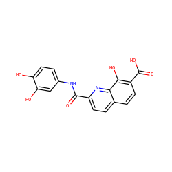 O=C(Nc1ccc(O)c(O)c1)c1ccc2ccc(C(=O)O)c(O)c2n1 ZINC000026498189