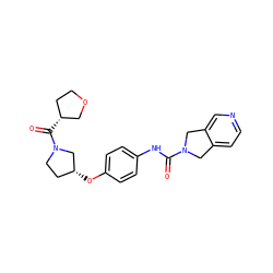 O=C(Nc1ccc(O[C@@H]2CCN(C(=O)[C@@H]3CCOC3)C2)cc1)N1Cc2ccncc2C1 ZINC000166795199
