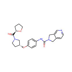 O=C(Nc1ccc(O[C@@H]2CCN(C(=O)[C@H]3CCCO3)C2)cc1)N1Cc2ccncc2C1 ZINC000166352961