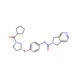 O=C(Nc1ccc(O[C@@H]2CCN(C(=O)C3CCCC3)C2)cc1)N1Cc2ccncc2C1 ZINC000166408164