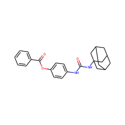 O=C(Nc1ccc(OC(=O)c2ccccc2)cc1)NC12CC3CC(CC(C3)C1)C2 ZINC000040403600