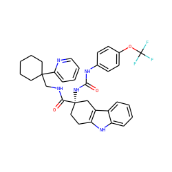 O=C(Nc1ccc(OC(F)(F)F)cc1)N[C@@]1(C(=O)NCC2(c3ccccn3)CCCCC2)CCc2[nH]c3ccccc3c2C1 ZINC000026832300
