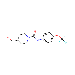 O=C(Nc1ccc(OC(F)(F)F)cc1)N1CCC(CO)CC1 ZINC000045338836