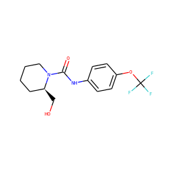 O=C(Nc1ccc(OC(F)(F)F)cc1)N1CCCC[C@@H]1CO ZINC000045337468
