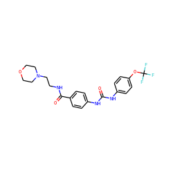 O=C(Nc1ccc(OC(F)(F)F)cc1)Nc1ccc(C(=O)NCCN2CCOCC2)cc1 ZINC000049111681