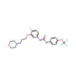 O=C(Nc1ccc(OC(F)(F)F)cc1)Nc1ccc(F)c(OCCCN2CCOCC2)c1 ZINC000043078338