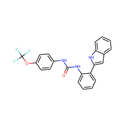 O=C(Nc1ccc(OC(F)(F)F)cc1)Nc1ccccc1-c1cc2ccccc2[nH]1 ZINC000034866357