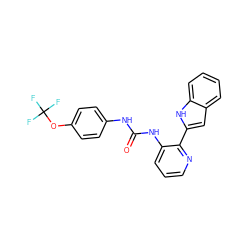 O=C(Nc1ccc(OC(F)(F)F)cc1)Nc1cccnc1-c1cc2ccccc2[nH]1 ZINC000034866359