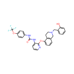 O=C(Nc1ccc(OC(F)(F)F)cc1)Nc1cccnc1Oc1cccc2c1CCN(Cc1ccccc1O)C2 ZINC000103239099