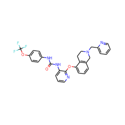 O=C(Nc1ccc(OC(F)(F)F)cc1)Nc1cccnc1Oc1cccc2c1CCN(Cc1ccccn1)C2 ZINC000103239090