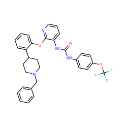 O=C(Nc1ccc(OC(F)(F)F)cc1)Nc1cccnc1Oc1ccccc1C1CCN(Cc2ccccc2)CC1 ZINC000103239121