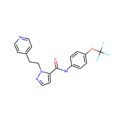 O=C(Nc1ccc(OC(F)(F)F)cc1)c1ccnn1CCc1ccncc1 ZINC000028822045
