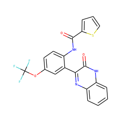 O=C(Nc1ccc(OC(F)(F)F)cc1-c1nc2ccccc2[nH]c1=O)c1cccs1 ZINC000095559966