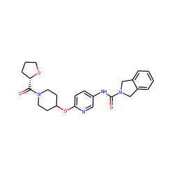 O=C(Nc1ccc(OC2CCN(C(=O)[C@@H]3CCCO3)CC2)nc1)N1Cc2ccccc2C1 ZINC000166737581