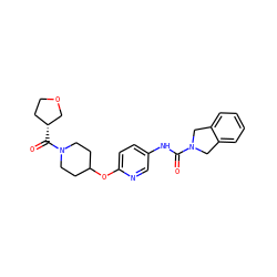 O=C(Nc1ccc(OC2CCN(C(=O)[C@@H]3CCOC3)CC2)nc1)N1Cc2ccccc2C1 ZINC000166771744