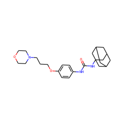 O=C(Nc1ccc(OCCCN2CCOCC2)cc1)NC12CC3CC(CC(C3)C1)C2 ZINC000028712061