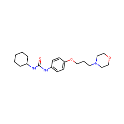 O=C(Nc1ccc(OCCCN2CCOCC2)cc1)NC1CCCCC1 ZINC000043025688
