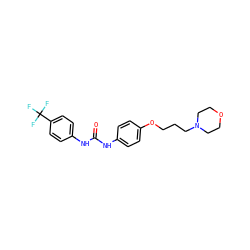O=C(Nc1ccc(OCCCN2CCOCC2)cc1)Nc1ccc(C(F)(F)F)cc1 ZINC000043072633