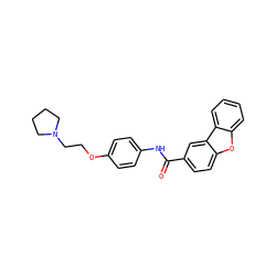 O=C(Nc1ccc(OCCN2CCCC2)cc1)c1ccc2oc3ccccc3c2c1 ZINC000040567482