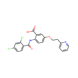 O=C(Nc1ccc(OCCc2ccccn2)cc1C(=O)O)c1ccc(Cl)cc1Cl ZINC000012358147