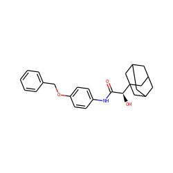 O=C(Nc1ccc(OCc2ccccc2)cc1)[C@H](O)C12CC3CC(CC(C3)C1)C2 ZINC000040395510
