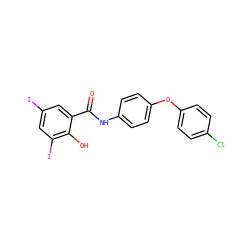 O=C(Nc1ccc(Oc2ccc(Cl)cc2)cc1)c1cc(I)cc(I)c1O ZINC000169328437