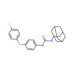 O=C(Nc1ccc(Oc2ccc(F)cc2)cc1)NC12CC3CC(CC(C3)C1)C2 ZINC000028710569