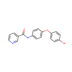 O=C(Nc1ccc(Oc2ccc(O)cc2)cc1)c1cccnc1 ZINC000096285795