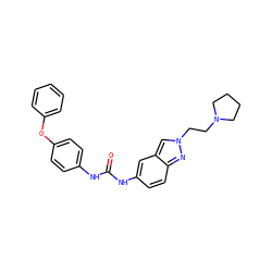 O=C(Nc1ccc(Oc2ccccc2)cc1)Nc1ccc2nn(CCN3CCCC3)cc2c1 ZINC000013685205