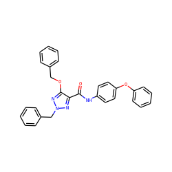 O=C(Nc1ccc(Oc2ccccc2)cc1)c1nn(Cc2ccccc2)nc1OCc1ccccc1 ZINC000653787755