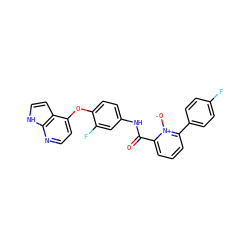 O=C(Nc1ccc(Oc2ccnc3[nH]ccc23)c(F)c1)c1cccc(-c2ccc(F)cc2)[n+]1[O-] ZINC000040394083