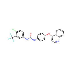 O=C(Nc1ccc(Oc2ccnc3ccccc23)cc1)Nc1ccc(Cl)c(C(F)(F)F)c1 ZINC000059182488