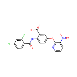O=C(Nc1ccc(Oc2ncccc2[N+](=O)[O-])cc1C(=O)O)c1ccc(Cl)cc1Cl ZINC000012358152