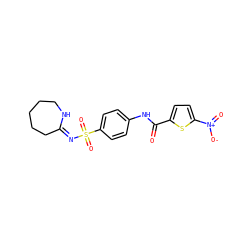 O=C(Nc1ccc(S(=O)(=O)/N=C2/CCCCCN2)cc1)c1ccc([N+](=O)[O-])s1 ZINC000012949640