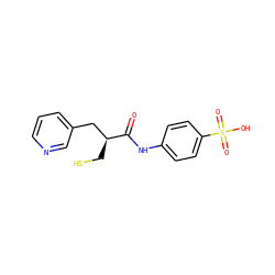 O=C(Nc1ccc(S(=O)(=O)O)cc1)[C@@H](CS)Cc1cccnc1 ZINC000013449880