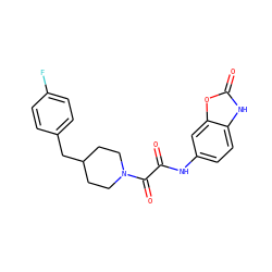 O=C(Nc1ccc2[nH]c(=O)oc2c1)C(=O)N1CCC(Cc2ccc(F)cc2)CC1 ZINC000028363953
