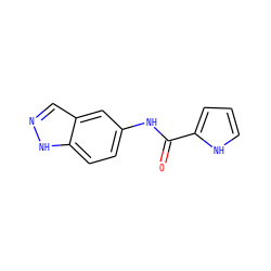 O=C(Nc1ccc2[nH]ncc2c1)c1ccc[nH]1 ZINC000078592051