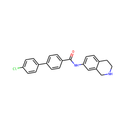 O=C(Nc1ccc2c(c1)CNCC2)c1ccc(-c2ccc(Cl)cc2)cc1 ZINC000045229561