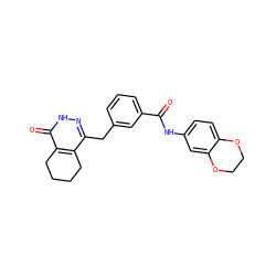 O=C(Nc1ccc2c(c1)OCCO2)c1cccc(Cc2n[nH]c(=O)c3c2CCCC3)c1 ZINC000169135003