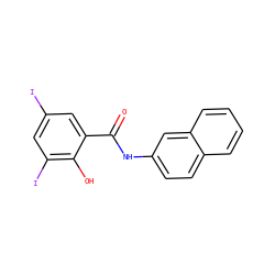 O=C(Nc1ccc2ccccc2c1)c1cc(I)cc(I)c1O ZINC000169328444
