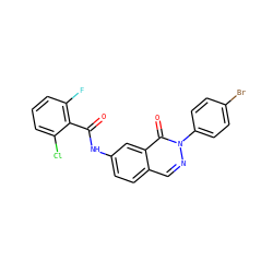 O=C(Nc1ccc2cnn(-c3ccc(Br)cc3)c(=O)c2c1)c1c(F)cccc1Cl ZINC000146725677