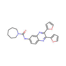 O=C(Nc1ccc2nc(-c3ccco3)c(-c3ccco3)nc2c1)N1CCCCCC1 ZINC000002861505